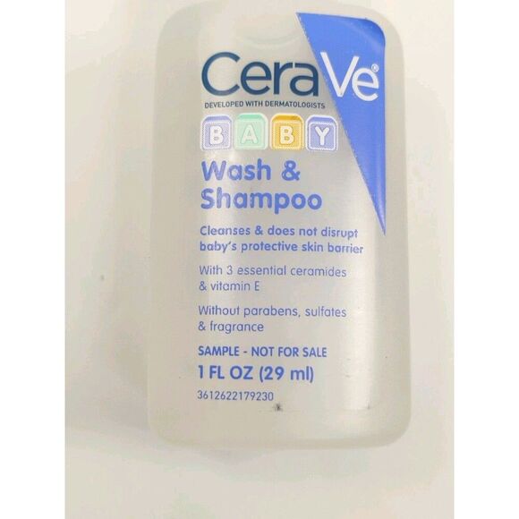 CeraVe Baby Wash and Shampoo Sample 1oz. Lot of 6 New Travel Size Bottles - Picture 9 of 12